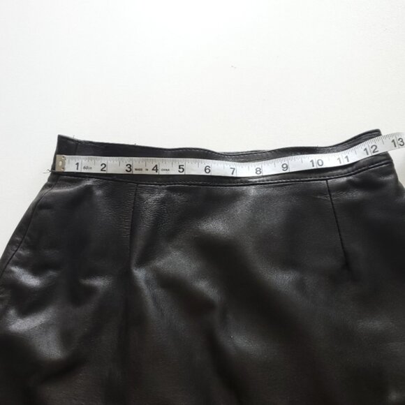 Vintage black brown tiered leather skirt - Picture 6 of 11